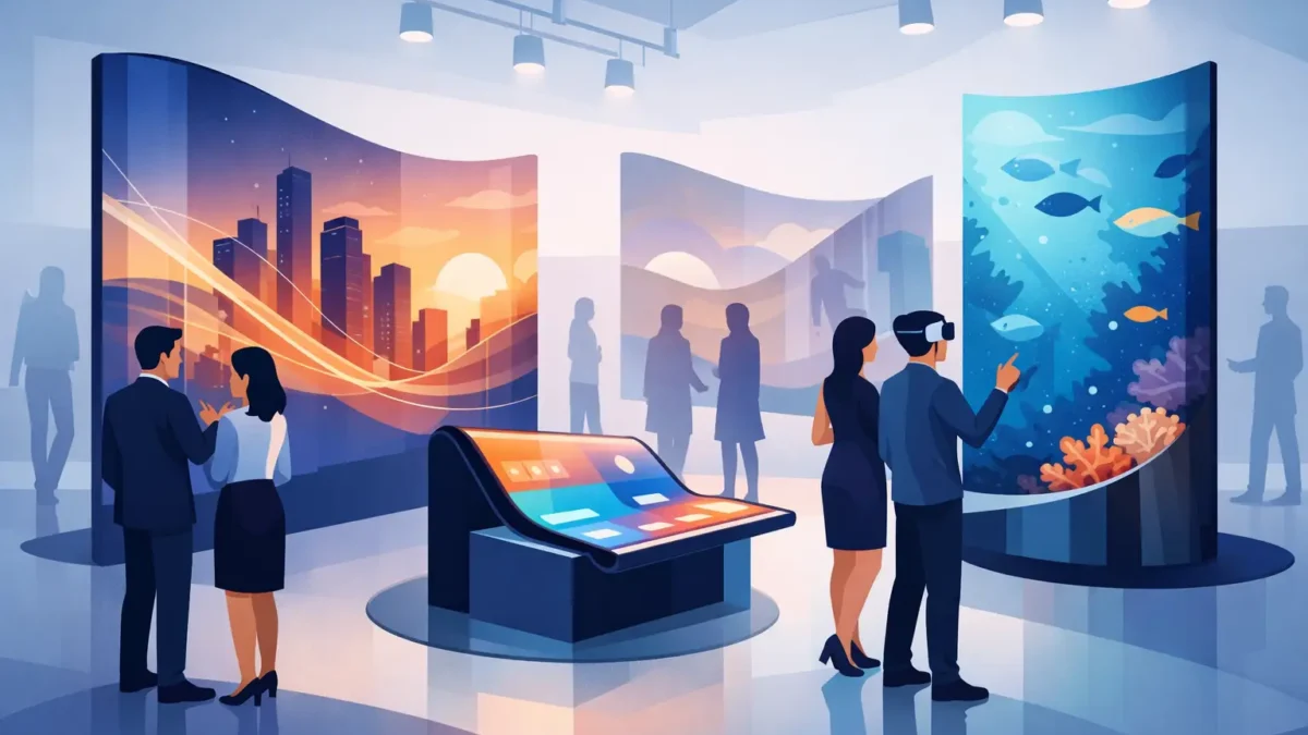 استخدامات الشاشات المرنة في المعارض