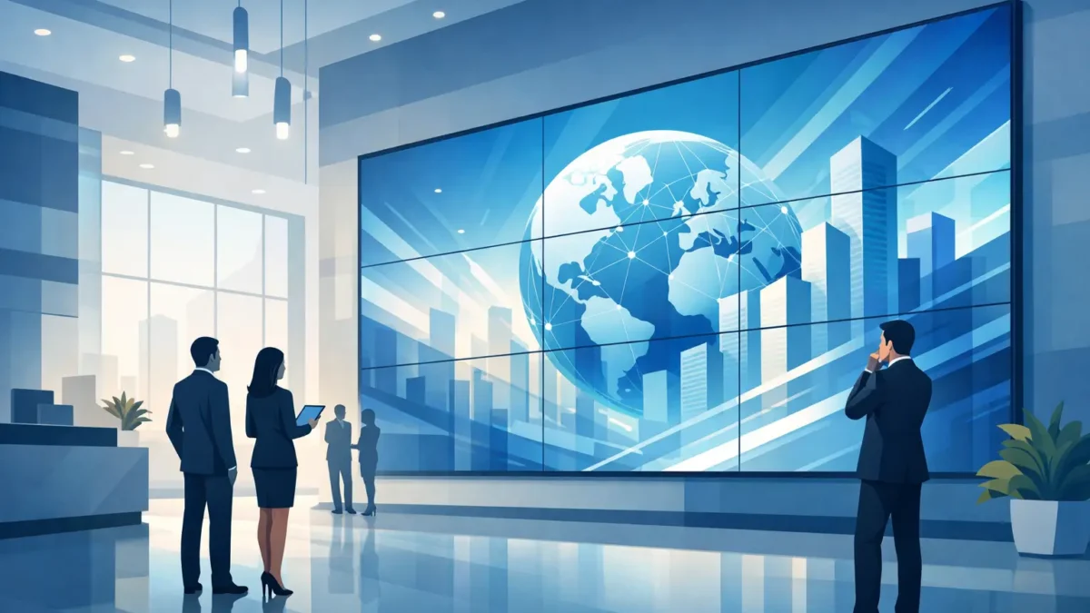 شاشات corporate lobby video walls للمداخل