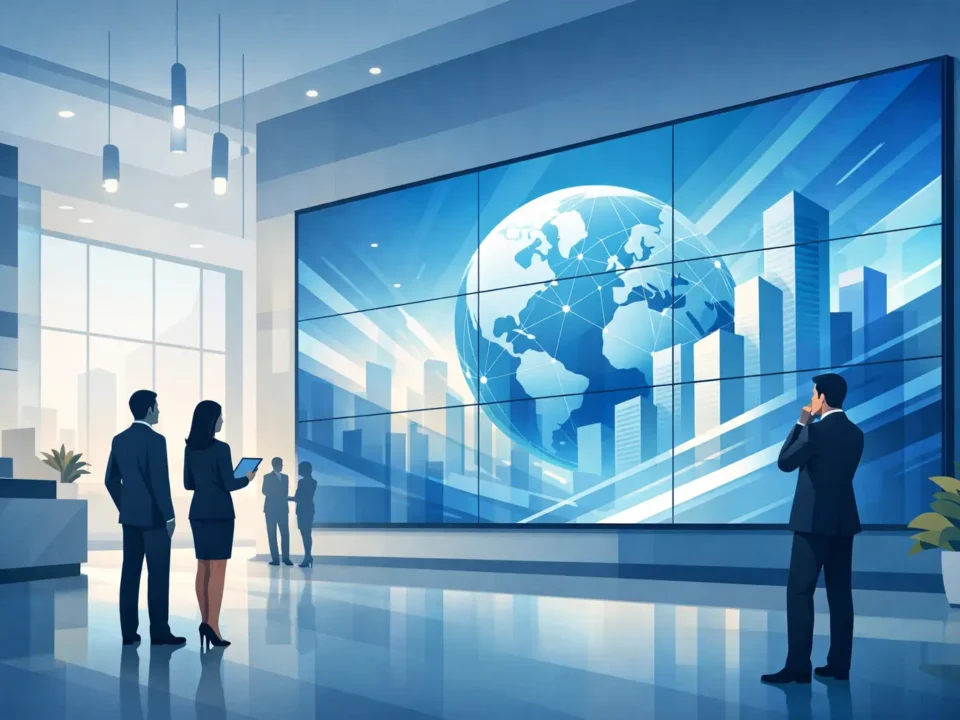 شاشات corporate lobby video walls للمداخل