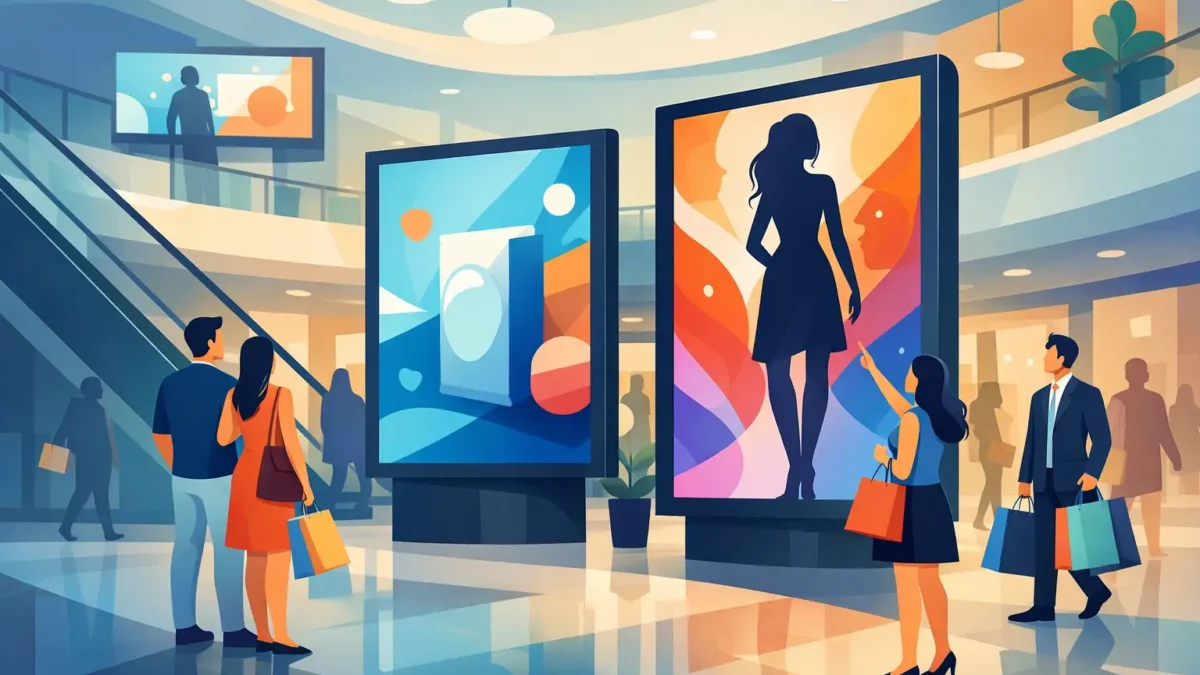 شاشات عرض رقمية للمولات: أثر بصري يبيع