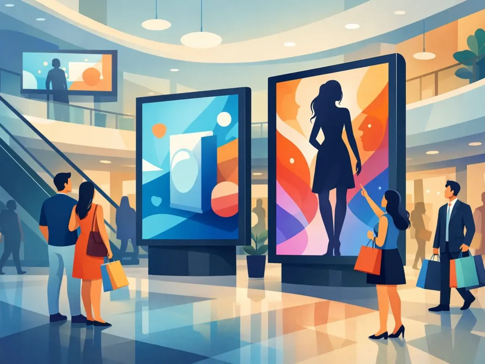 شاشات عرض رقمية للمولات: أثر بصري يبيع