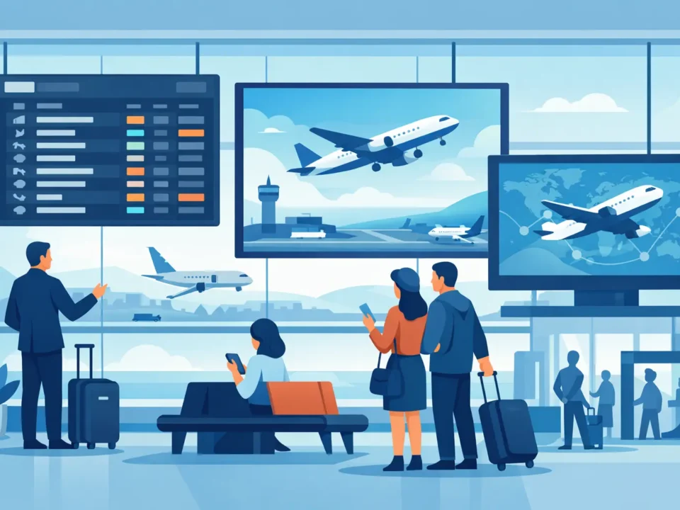 شاشات ليد للمطارات ودورها في تطوير التجربة