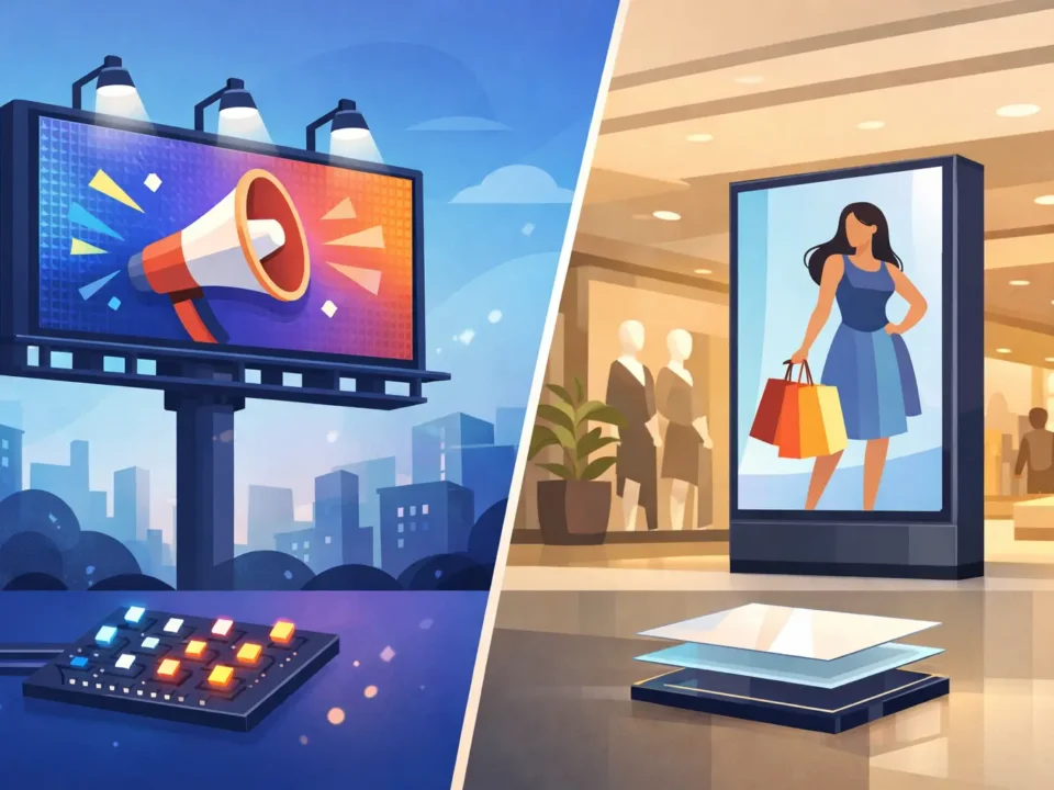 ما الفرق بين LED وLCD للإعلانات؟