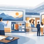 طريقة دمج الشاشات الرقمية بالديكور التجاري