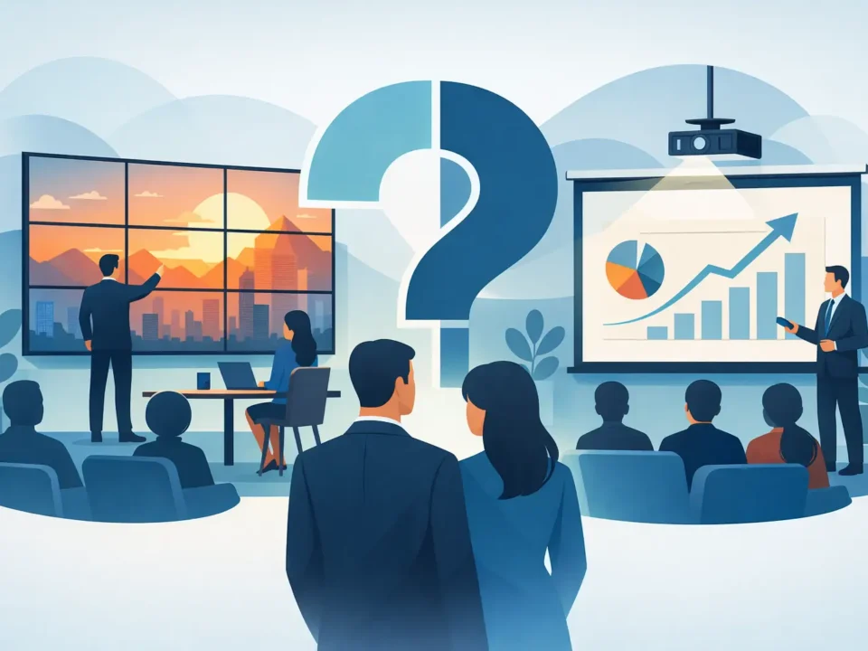 فيديو وول أم بروجيكتور؟ القرار التجاري الأذكى