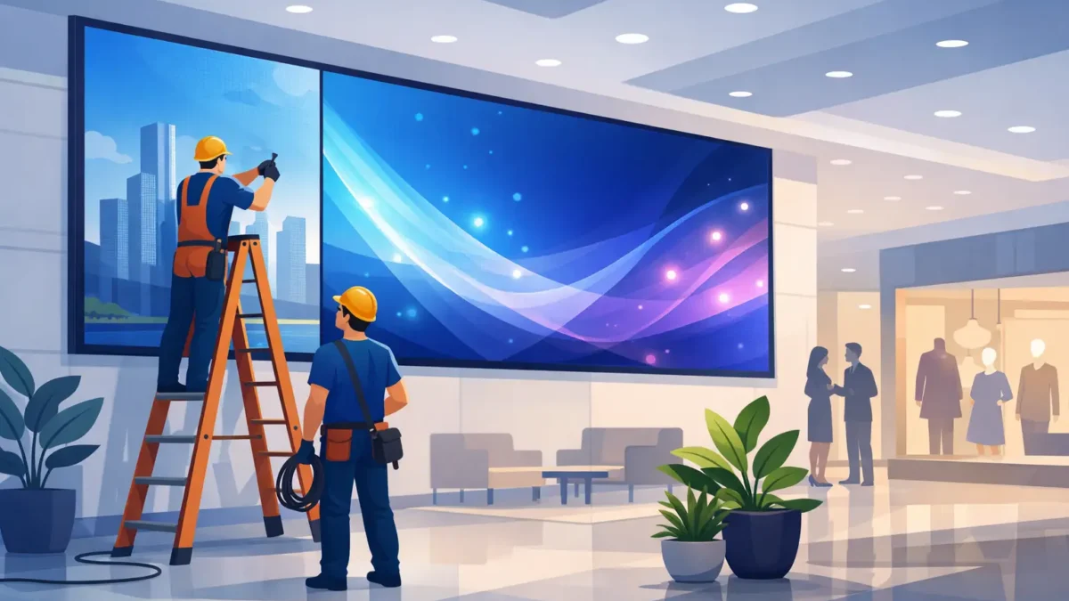 تركيب شاشات LED الداخلية للمساحات التجارية