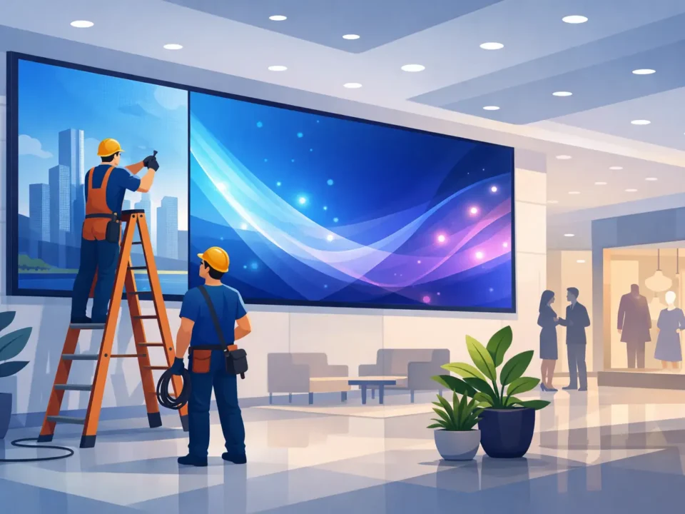 تركيب شاشات LED الداخلية للمساحات التجارية