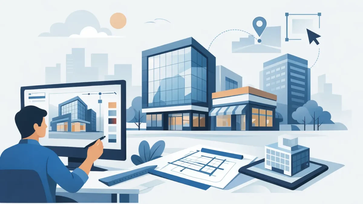 دليل تصميم واجهات رقمية للمباني التجارية