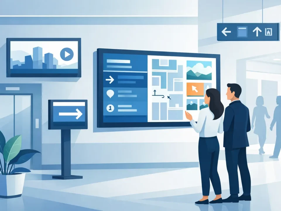 شاشات توجيه رقمية للمباني: قيمة وتشغيل